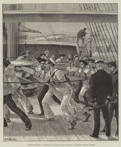 Ensemble! Marins français et anglais aidant un croiseur français échoué