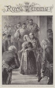 Sa Majesté la Reine escortée à la chapelle, Palais de Buckingham, par le Prince Christian Victor de Schleswig-Holstein - William Heysham Overend