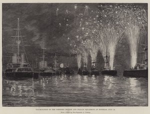 Illumination des escadrons britanniques et italiens combinés à Spithead, 12 juillet