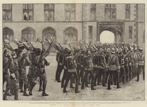 Inspection des Grenadier Guards par la Reine au Château de Windsor