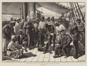 M. Stanley et certains de ses suiveurs africains à bord du HMS Industry - William Heysham Overend