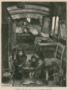 Croquis de la vie des gitans ; intérieur d