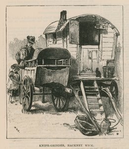 Esquisses de la vie des gitans; Aiguiseur de couteaux, Hackney Wick - William Heysham Overend