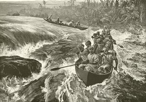 Stanley descendant les rapides du Congo - William Heysham Overend