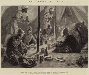 La guerre afghane, tente de mess du quatrième bataillon de fusiliers à Basawul - William Heysham Overend