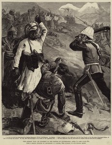 La guerre afghane, un incident de la bataille de Futtehabad, 2 avril - William Heysham Overend