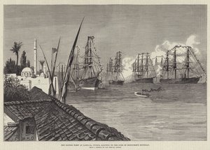 La flotte britannique à Larnaca, Chypre, saluant pour l