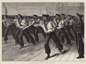 La flotte britannique en mer de Marmara, exercice de sabre