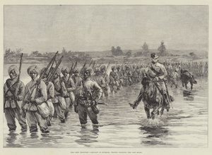 La campagne de la frontière chinoise en Birmanie, les troupes traversant la rivière Yaw