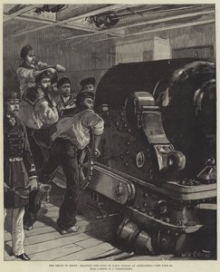 La crise en Égypte, entraînement des canons du HMS Sultan à Alexandrie