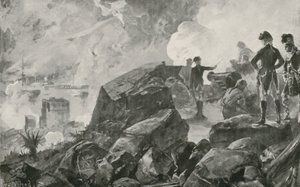 La Destruction des navires de batterie espagnols par les Britanniques à Gibraltar