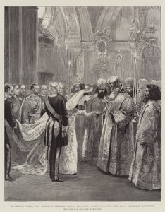 Le mariage impérial à Saint-Pétersbourg, la mariée recevant de l