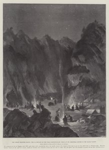 Le soulèvement de la frontière indienne, la 1ère brigade de la force expéditionnaire de Tirah à son dîner de Noël dans la vallée de Bazar - William Heysham Overend