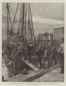 La perte du vapeur Elbe de la North German Lloyd, le 30 janvier, au large de Lowestoft, débarquement des survivants à Lowestoft - William Heysham Overend
