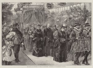 Le Prince et la Princesse de Galles à Manchester, procession dans le bâtiment de l
