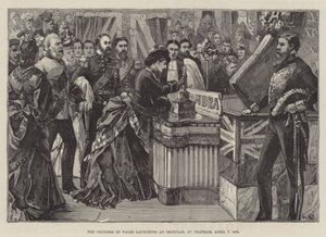 La princesse de Galles lançant un cuirassé, à Chatham, le 7 avril 1875