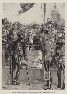 La Reine distribuant des décorations aux officiers et soldats blessés de Crimée, 21 mai 1856 - William Heysham Overend