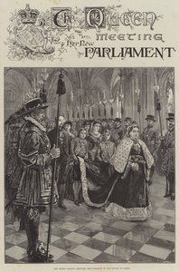 La Reine rencontrant son Nouveau Parlement, passant par le Corridor vers la Chambre des Lords