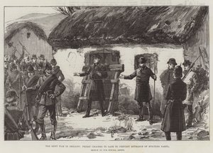 La guerre des loyers en Irlande, prêtre enchaîné à la porte pour empêcher l