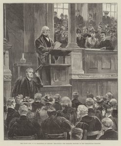 Le très honorable W E Gladstone à Oxford, prononçant la conférence Romanes au théâtre Sheldonian - William Heysham Overend