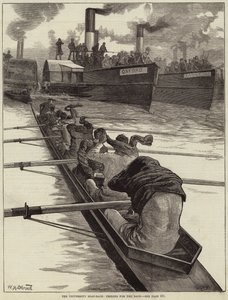 La course de bateaux universitaires, préparation pour la course - William Heysham Overend