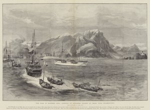 La guerre en Asie orientale, débarquement des troupes japonaises au promontoire de Shan Tung