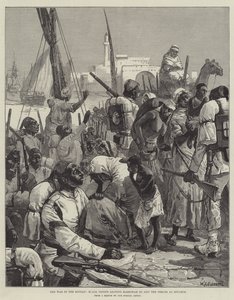 La guerre au Soudan, troupes noires quittant Massowah pour rejoindre les forces à Souakim - William Heysham Overend