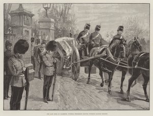 Le défunt Duc de Clarence, Procession Funéraire quittant la gare de Windsor - William Heysham Overend