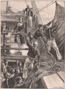 La mutinerie à Spithead : abaissement du drapeau rouge, 1797 - William Heysham Overend