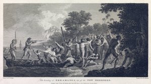 Le débarquement à Erramanga (ou Eromanga), l