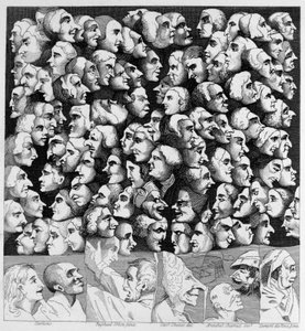 3 personnages 4 caricatures - William Hogarth