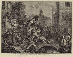 Une élection parlementaire au XVIIIe siècle, présidant un membre - William Hogarth