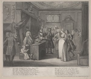 Une femme jurant un enfant à un citoyen respectable, vers 1730-35 - William Hogarth