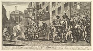 Brûler les croupions à Temple Bar Douze grandes illustrations pour Hudibras de Samuel Butler, 1725-68 - William Hogarth