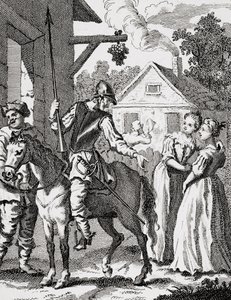 Don Quichotte et Sancho Panza à une auberge, publié en 1798 - William Hogarth