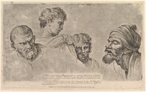 Quatre têtes des Cartons de Raphaël à Hampton Court - William Hogarth