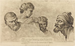 Quatre têtes des Cartons de Raphaël à Hampton Court - William Hogarth