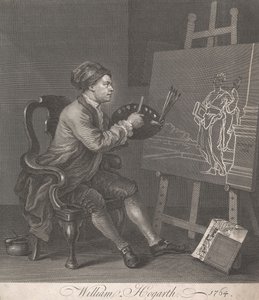 Hogarth peignant la Muse comique - William Hogarth