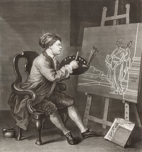 Hogarth peignant la Muse comique - William Hogarth