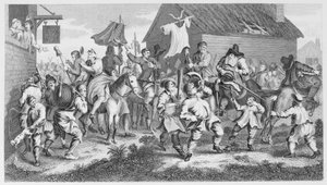 Hudibras rencontre le Skimmington - William Hogarth