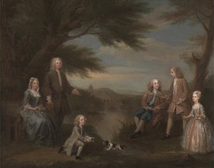 John et Elizabeth Jeffreys et leurs enfants, 1730 - William Hogarth
