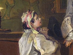 Mariage à la Mode: V, Le Bagnio, c.1743 (détail) - William Hogarth