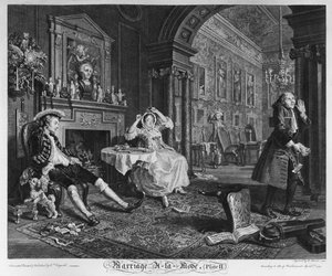 Mariage à la mode, Planche II, Le Tête-à-tête, 1745 - William Hogarth
