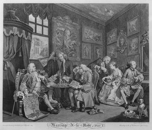 Mariage à la mode, Planche I, Le contrat de mariage, 1745 - William Hogarth