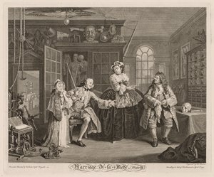 Mariage à la mode : La scène avec le charlatan, 1745 - William Hogarth