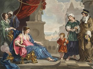 Moïse amené à la fille de Pharaon, illustration de 