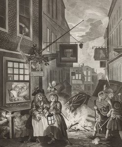 Nuit. De : Les quatre moments de la journée - William Hogarth