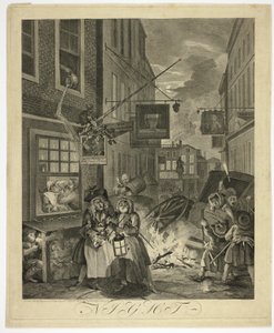 Nuit, quatrième planche de Les Quatre Moments de la Journée - William Hogarth