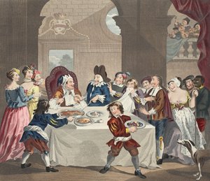 Sancho au festin affamé par son médecin, illustration de 