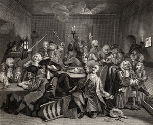 Scène dans une maison de jeu, planche VI de 